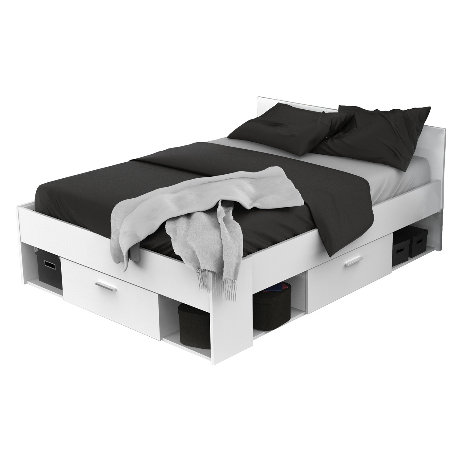 IDEA Многофункциональная кровать 140x190/200 CHICAGO жемчужно-белая