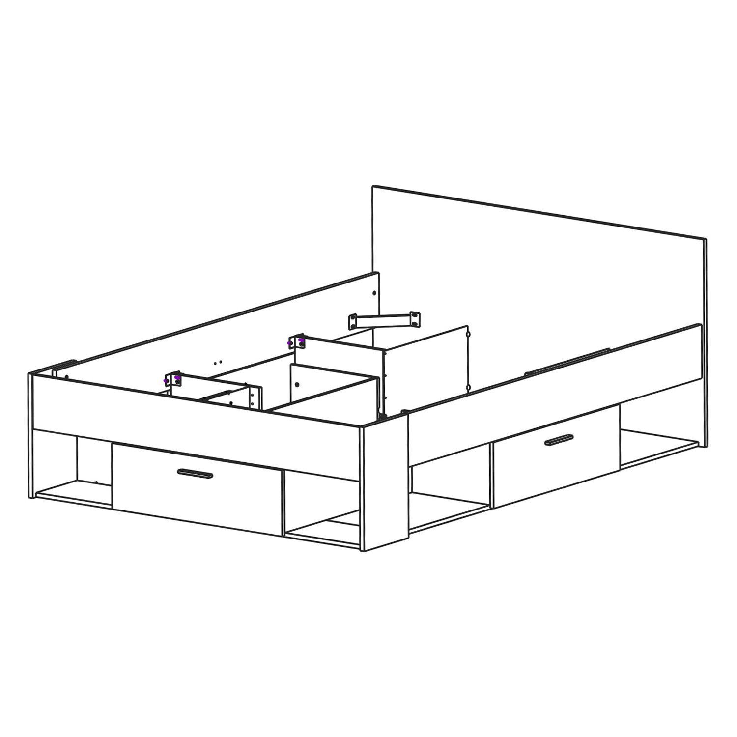 IDEA Многофункциональная кровать 140x190/200 CHICAGO жемчужно-белая