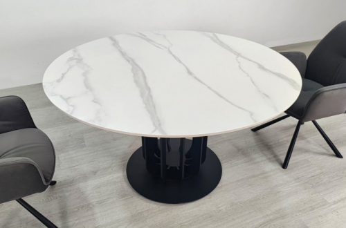 Стол не раскладной INI- OLYMPIA CERAMIC д. 130 белый мат/ черный  