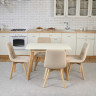 Кухонный комплект Ont- Алонзо 100 бежевый раздвижной стол + 4 стула Дарио