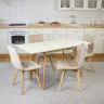 Кухонный комплект Ont- Алонзо 100 бежевый раздвижной стол + 4 стула Дарио
