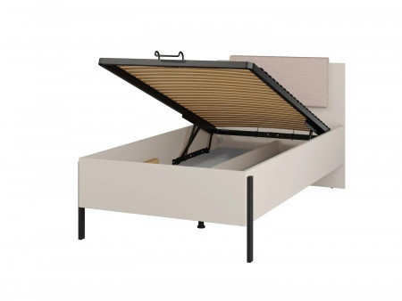 Кровать односпальная с газовым подъемником 24KSND54 Helvetia JUKON S (кашемир/черный)