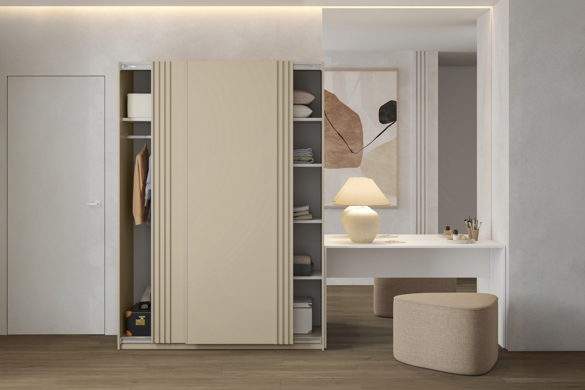 Шкаф-купе Helvetia NIVA 2412OE15 (бежевый)