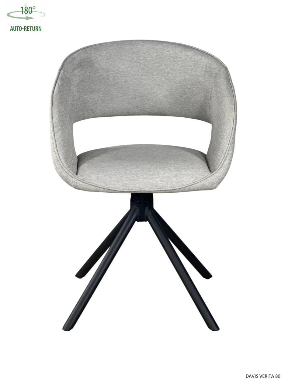 Стул обеденный с автоповоротом HOLLY Perfect (серый/черный)