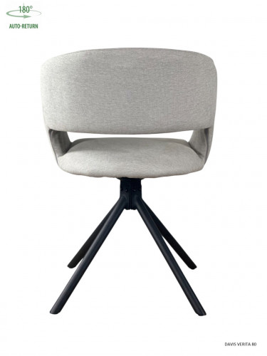 Стул обеденный с автоповоротом HOLLY Perfect (серый/черный)