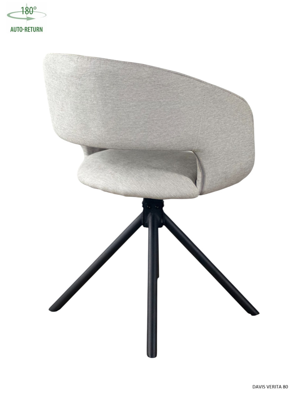 Стул обеденный с автоповоротом HOLLY Perfect (серый/черный)