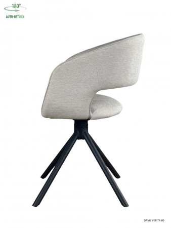 Стул обеденный с автоповоротом HOLLY Perfect (серый/черный)