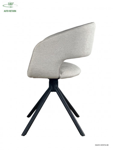 Стул обеденный с автоповоротом HOLLY Perfect (серый/черный)