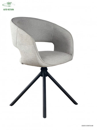 Стул обеденный с автоповоротом HOLLY Perfect (серый/черный)