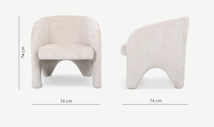 Кресло CRV- Halo Vanilla charm velvet,светло-бежевый