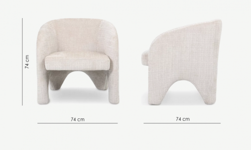 Кресло CRV- Halo Vanilla charm velvet,светло-бежевый