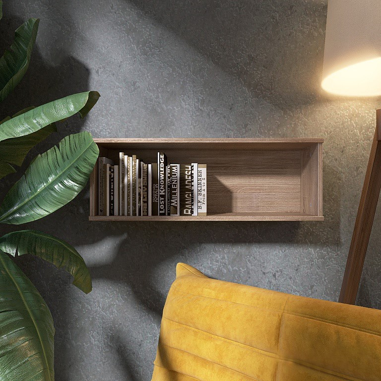 Полка навесная для гостиной EVR- Лайт ПЛН-2 дуб Сонома