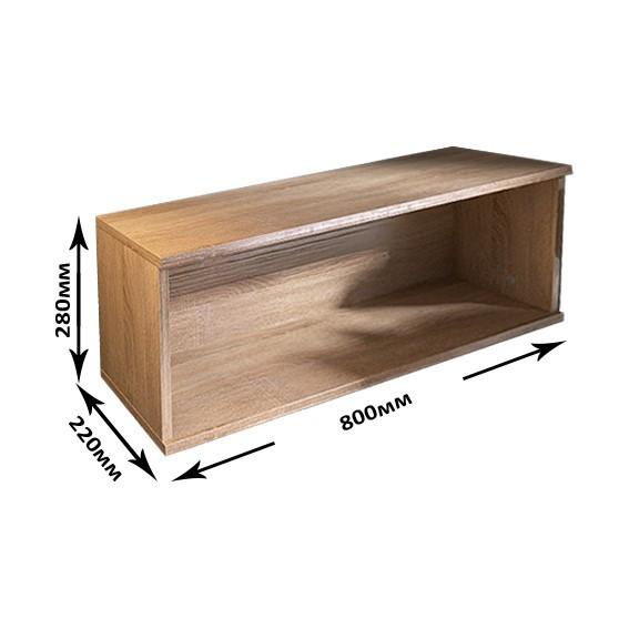 Полка навесная для гостиной EVR- Лайт ПЛН-2 дуб Сонома