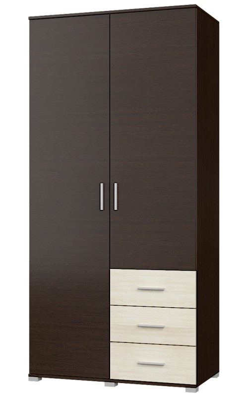 Комплект в гостиную EVR- Бриз-3 венге темный + фасад дуб молочный