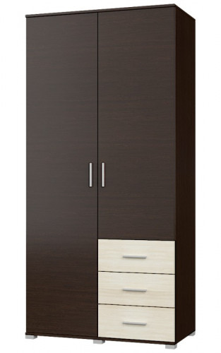 Комплект в гостиную EVR- Бриз-3 венге темный + фасад дуб молочный