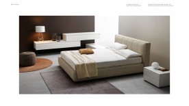 Кровать деревянная с мягким изголовьем WDS- Bergamo