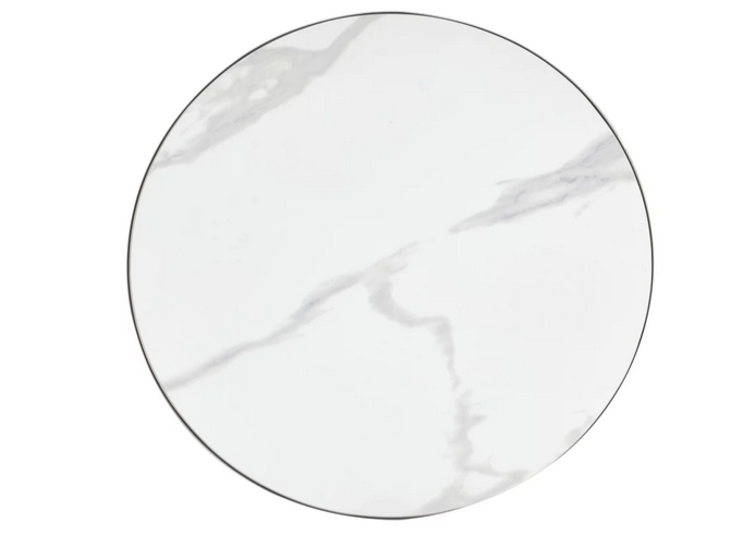 Стол кофейный CRV- Bliss, Arctic ice top grey base with gold strip 50*50 см