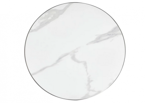 Стол кофейный CRV- Bliss, Arctic ice top grey base with gold strip 50*50 см