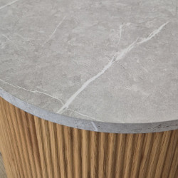 Журнальный столик INI- VERMONT  серый эффект мрамора/ дуб (к-кт)