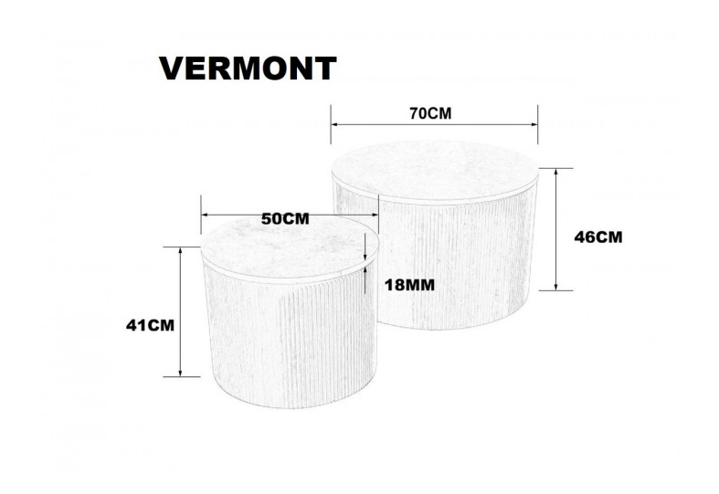 Журнальный столик INI- VERMONT  серый эффект мрамора/ дуб (к-кт)