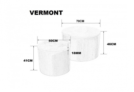 Журнальный столик INI- VERMONT  серый эффект мрамора/ дуб (к-кт)