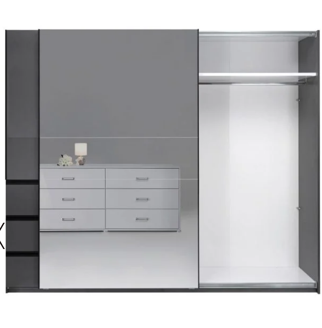 Шкаф - купе MRK- Вильма 1,75; 2,15; 2,5м Графит/Зеркало