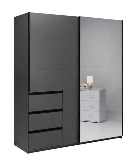 Шкаф - купе MRK- Вильма 1,75; 2,15; 2,5м Графит/Зеркало