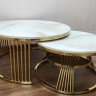 Комплект журнальных столов 1+1 Elt- Т04 золото+керамика