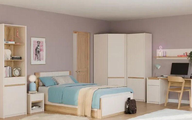 Полка навесная Forte OAK SQUERE OSQB02 дуб маувелла/ песочный