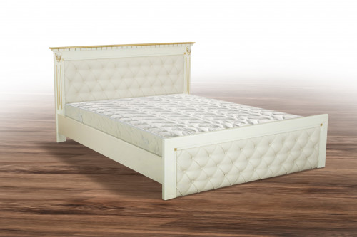 Двуспальная кровать BIO- Ривьера дуб, золотая патина