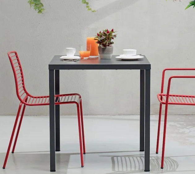 Стол из оцинкованной стали VLL- SCAB SUMMER 80х80 см