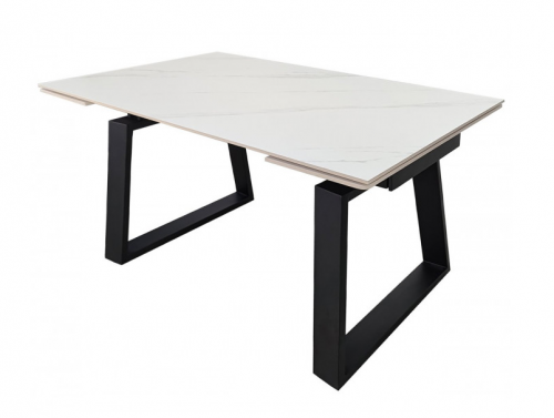 Стол раскладной INI- BERNARD CERAMIC 140(200)*90 белый мат/ черный 