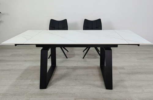Стол раскладной INI- BERNARD CERAMIC 140(200)*90 белый мат/ черный 