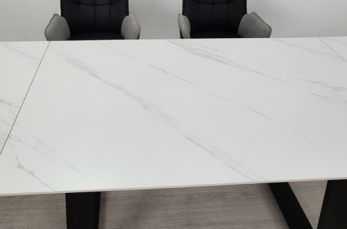 Стол раскладной INI- BERNARD CERAMIC 140(200)*90 белый мат/ черный 
