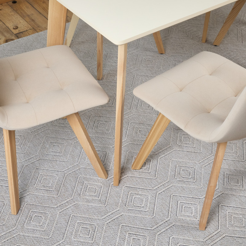 Кухонный комплект Ont- Алонзо 120 бежевый раздвижной стол + 4 стула Дарио