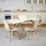 Кухонный комплект Ont- Алонзо 120 бежевый раздвижной стол + 4 стула Дарио