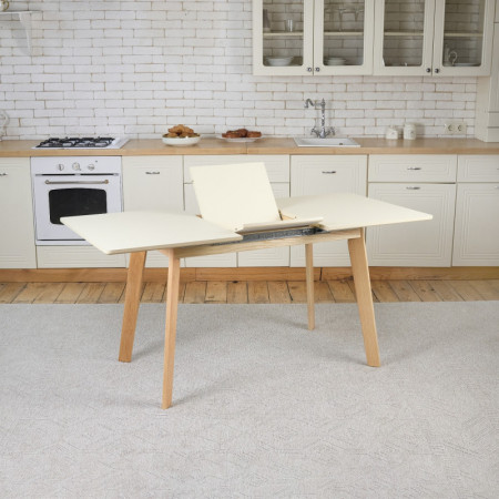 Кухонный комплект Ont- Алонзо 120 бежевый раздвижной стол + 4 стула Дарио