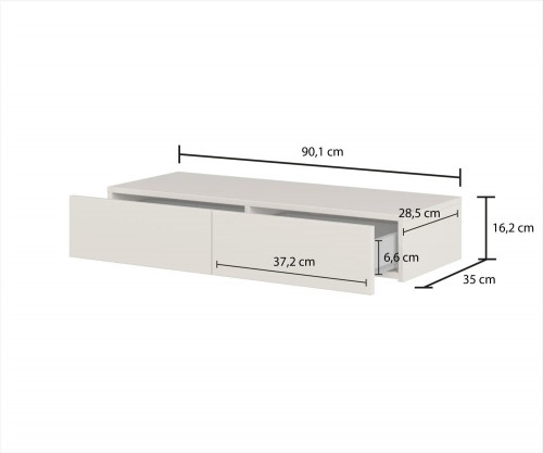 Туалетный столик подвесной с зеркалом Helvetia JUKON S 24KSND59 (кашемир/черный)