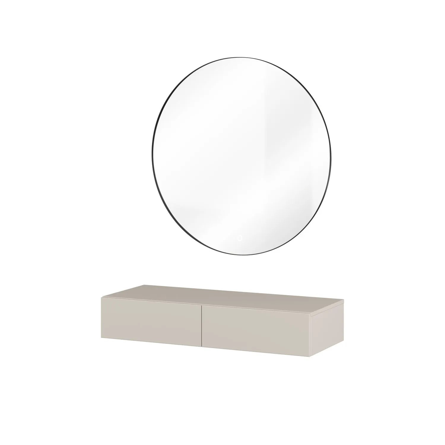 Туалетный столик подвесной с зеркалом Helvetia JUKON S 24KSND59 (кашемир/черный)