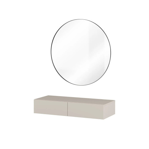 Туалетный столик подвесной с зеркалом Helvetia JUKON S 24KSND59 (кашемир/черный)