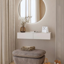 Туалетный столик подвесной с зеркалом Helvetia JUKON S 24KSND59 (кашемир/черный)