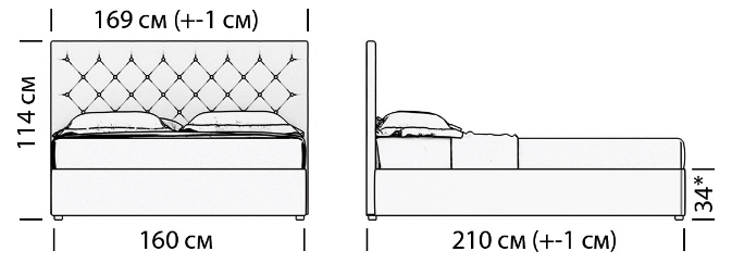 Кровать мягкая двуспальная GSF- Глейд Рим-2