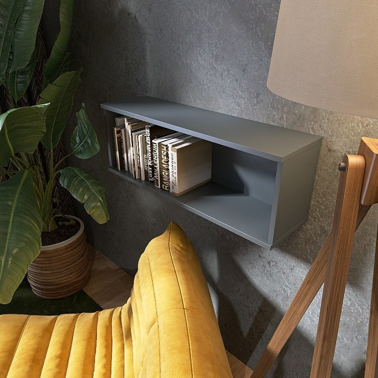 Полка навесная для гостиной EVR- Лайт ПЛН-2 графит