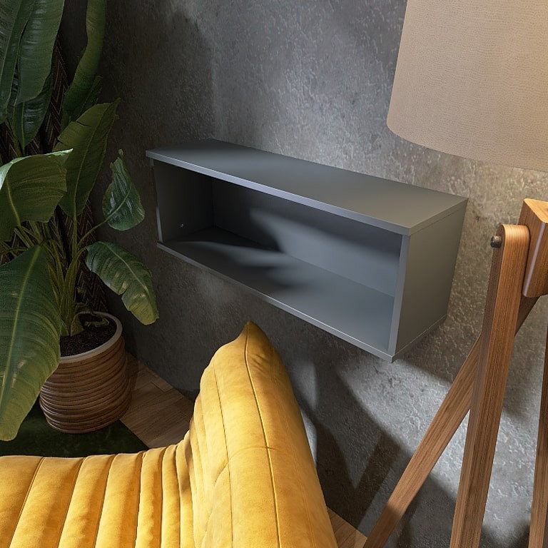 Полка навесная для гостиной EVR- Лайт ПЛН-2 графит