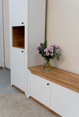 Комплект в гостиную EVR- Нордик-2 дуб крафт золотой + фасад белый