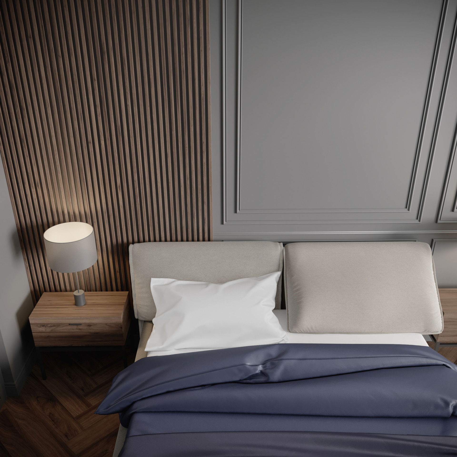 Кровать деревянная с мягким изголовьем WDS- Savona