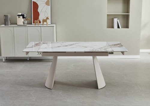 Стол керамический раздвижной VTR- ТМL-1301 (Сорренто) голден вайт + капучино