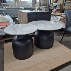 Комплект журнальных столов INI- MONTANA белый глянец/черный