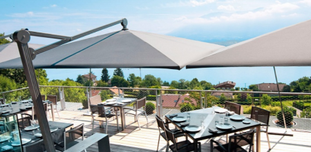 Зонт с боковой мачтой Glatz TEA- AMBIENTE прямоугольный 450х350 см (5 класс ткани)