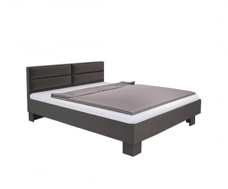 Двуспальная кровать с мягкой спинкой и деревянной решеткой KOD- КР-Бриз К